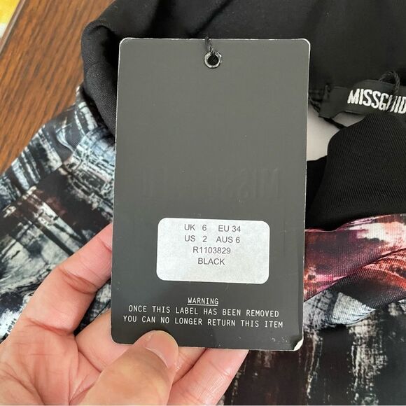 MISSGUIDED Abstract Multicolored Print Jogger Pants, Elastic Waist sz US‎ 2 New! - Picture 5 of 7